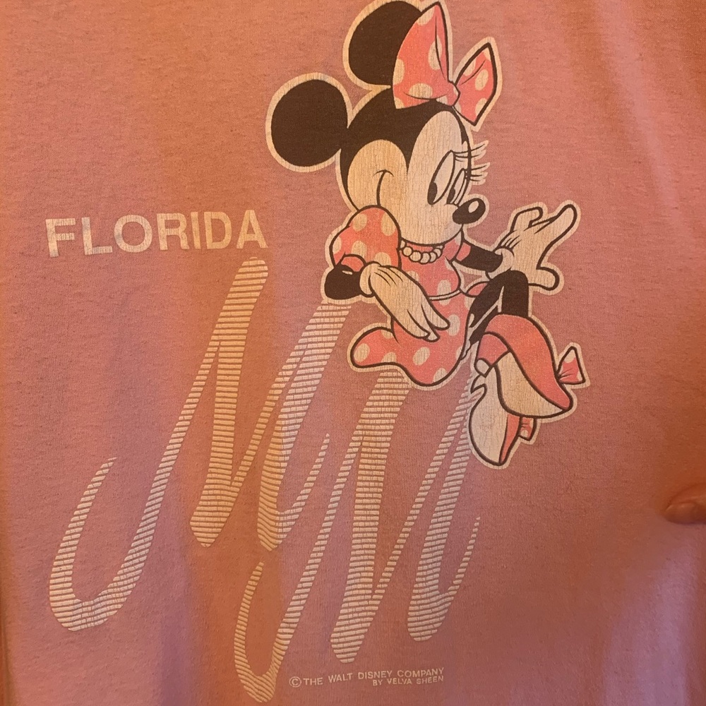 DISNEY ❇️VINTAGE ❇️ Minnie Mouse Florida T-shirt Pink XL